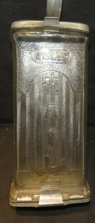 Vintage Glass " Visible " Mailbox Embossed