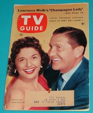 1956 Illinois Tv Guide Tiny Johnson Alice Lon James Dean Hans Conried Cheyenne