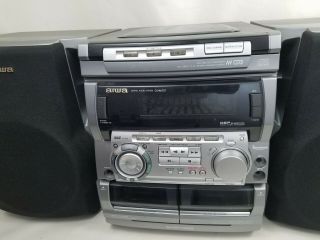 Vintage AIWA CX - NA707 Bookshelf Mini Compact Stereo System CD AM FM Tape 2