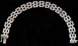Vintage Italy Signed Unoaerre Sterling Silver Chain Bracelet 7 1/4 " Long