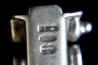 Vintage Italy Signed Unoaerre Sterling Silver Chain Bracelet 7 1/4 