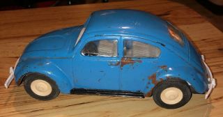 Vintage Tonka 9” Light Blue Volkswagen Vw Beetle Bug Car 52680 Steel Cute