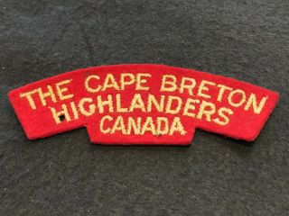 Ww2 Canada Cape Breton Highlanders Cloth Shoulder Flash