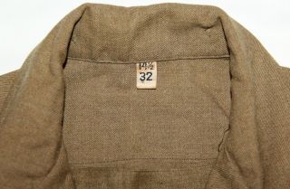 WWII G.  I.  MUSTARD COLOR WOOL COMBAT FIELD SHIRT W/ PATCH & SGT CHEVRONS 2