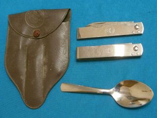 Vintage Imperial Usa Bsa Boy Scouts Camp Survival Knife Set Knives Fork Sheath