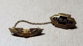 Ww2 Us Army Air Corps Pilot Wings Usac 2 Piece Sweetheart Pin - Kinney & Co