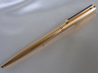 Dunhill Gold Plated Barley Ball Point Pen Black Line Clip