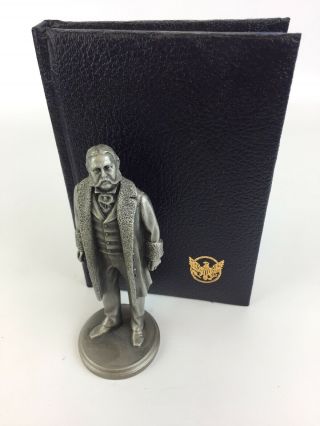 Lance Fine Pewter American President Figurine " Chester Arthur " Pettito W/ Book