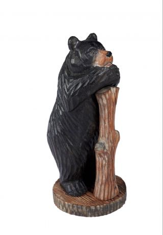 Black Bear Wood Carving Sculpture Cabin Rustic Decor