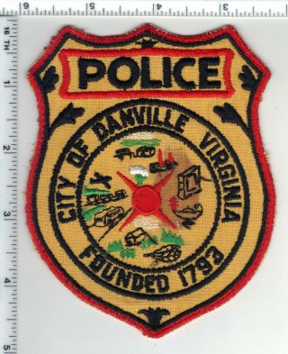 Danville Police (virginia) Yellow Uniform Take - Off Shoulder Patch From 1980 