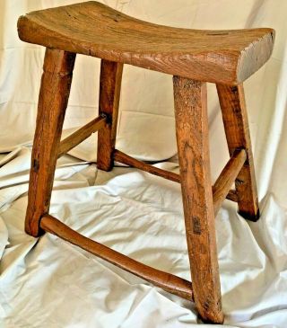 Antique Chinese Traditional Elm Wood Sitting Stool Circa 1900