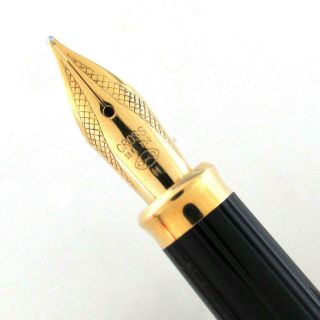 Vintage CROSS Signature Series Gold Plate Black Enamel Fountain Pen 18K M Nib 3