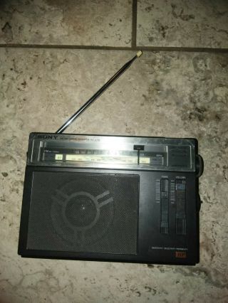 Vintage Sony Power Plus Fm/am Radio 2 Band Receiver Icf - S5w
