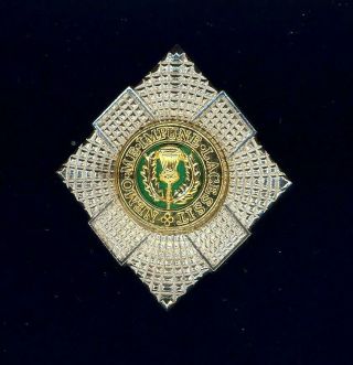 The Royal Scots - Officer - Silver/plate,  Gilt And Enamel,  Multi - Piece Cap Badge