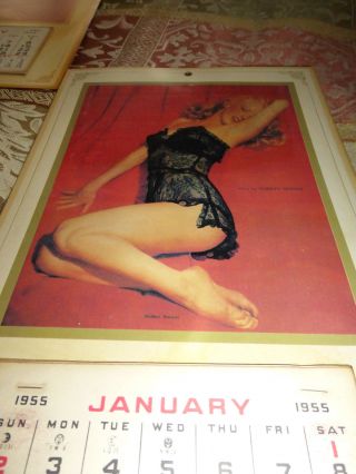 Pin - Up Girl Calendar Marilyn Monroe In Lingerie 1954 14 " X 8 "