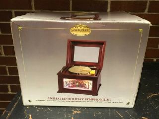 Mr.  Christmas Holiday Animated Symphonium Music Box 16 Disc Victorian Skaters