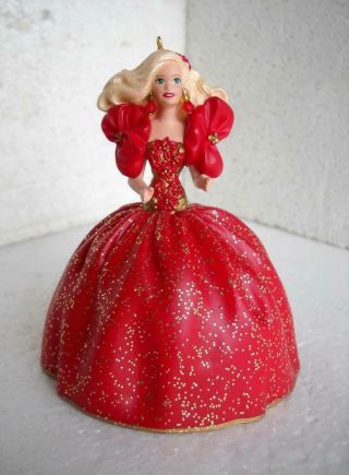 Hallmark Holiday Barbie Doll Christmas Ornament 1993 1st In Series Red Dress