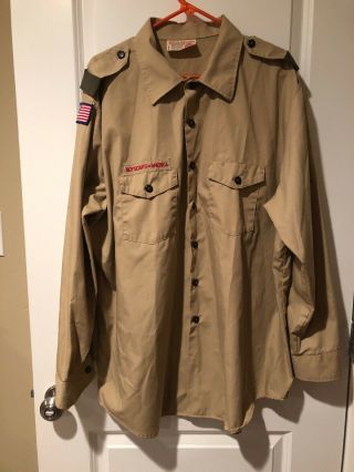 Boy Scouts Of America,  Bsa Khaki Mens Long - Sleeve Shirt Size 2x - Large