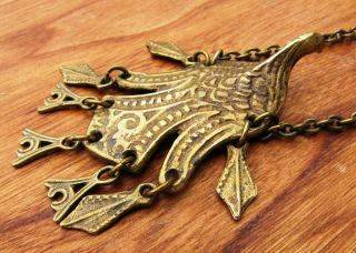 Kalevala Koru Kk Made In Finland Vintage Bronze Pendant Necklace Eagle Bird