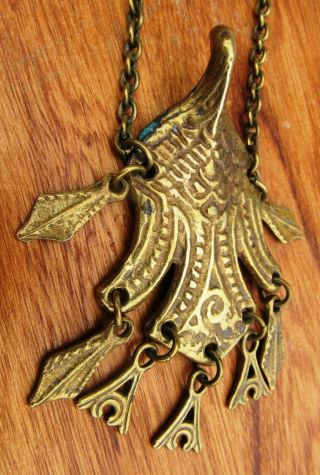 KALEVALA KORU KK Made In Finland Vintage Bronze Pendant Necklace Eagle Bird 2
