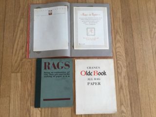 Rag Paper Book,  Samples And Crane & Co.  1930’s Advertising Scrapbook