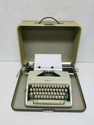 1966 Olympia Sm9 Deluxe Wide Carriage Portable Typewriter Pica Type W Case