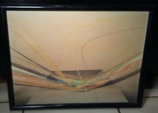 Vintage Mid Century Modern Abstract Expressionist Oil On Canvas Painting Signed