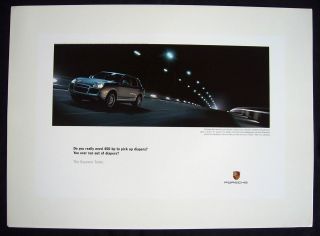 Porsche Official Cayenne Turbo " Diapers " Showroom Poster 2003 Large Usa