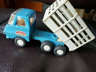 Vintage Blue And White Tonka 5 " Farm Or Dump Truck,  6 Rubber Wheels Early 1960 