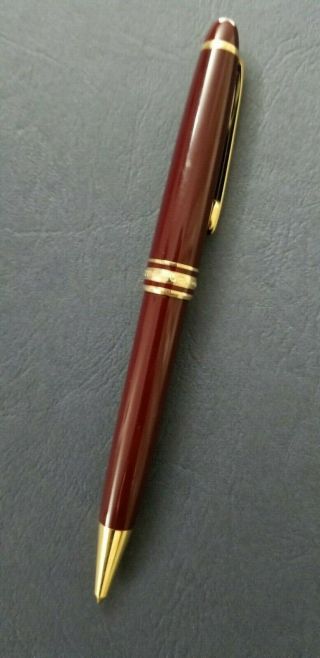 Montblanc Meisterstuck Classic Rollerball Pen Bordeaux Red & Gold Plated Trim.