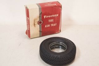 Nos Vintage Firestone Transport 100 Tire Ashtray Ash Tray W/ Box