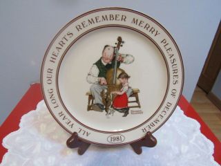 Norman Rockwell Christmas Plate 1981 Limited Edition Little Gallery By Hallmark