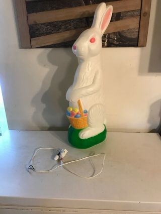 1993 Vintage White Chocolate Easter Eggs Bunny Blow Mold Don Featherstone