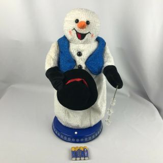 Gemmy Animated Frosty Snowman Spinning Snowflake Sings Dances 20 " Fast