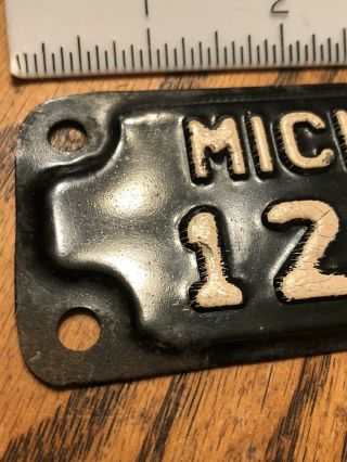 1949 A,  Michigan Motorcycle License Plate Vintage Cool Numbers 12354 2