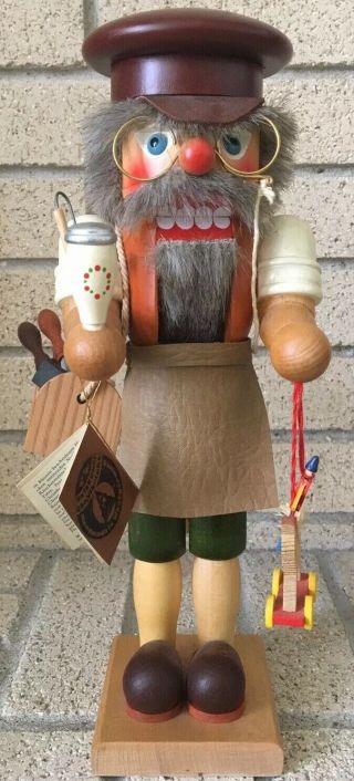 Vintage 13 1/2” Holzkunst Christian Ulbricht Toy Maker Nutcracker Not Steinbach