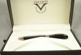 Visconti Michelangelo Black & Rose Gold Ballpoint Pen - Made In Italy