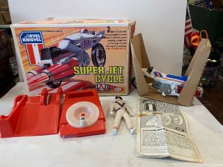 Vintage Ideal Evel Knievel Action Figure Jet Stunt Cycle Bike Complete