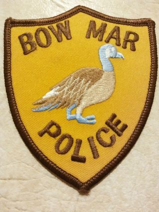 Colorado State Bow Mar Police Patch - Bird - Arapahoe Co.  & Jefferson Co.  -