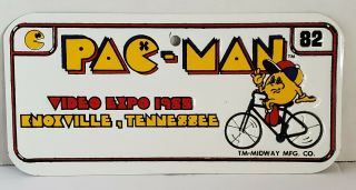 1982 Video Expo - Pac - Man License Plate - Knoxville World 