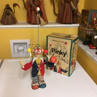Vintage Alps Battery Operated Pinky The Juggling Clown Fully W/box.