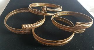 4 Piece Seppo Tamminen Modernist Bronze Bracelet Set