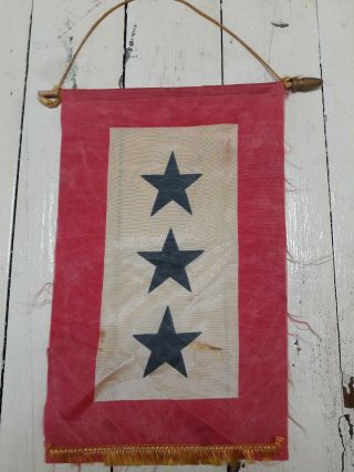 Ww2 U.  S.  Home Front " Son In Service " Silk Window Flag On Wood Pole