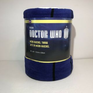 Doctor Who Micro Raschel Throw Blanket Classic Tardis Blue Large 50x89 Bbc