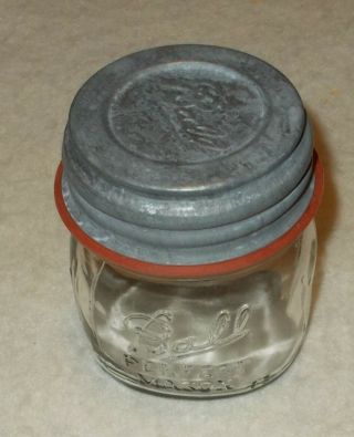 Ball Vintage 1/2 Pint 13 Glass Mason Jar With Zinc Unstamped Lid