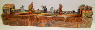 Vintage Marx Main Street Tin Litho Metal Wind Up Toy 1920s Complete W/ Box