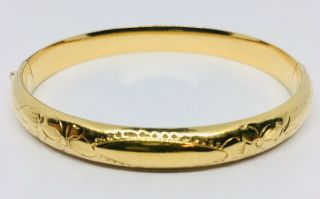 Signed Marathon 14k Gold Filled Bangle Bracelet Near Vintage Jewelry