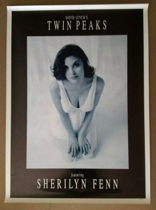 Vtg 1990’s Twin Peaks Tv Show Sherilyn Fenn Poster 35x25 Showtime Lynch