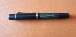 Top Vintage Pelikan 100 ? Green Marbled Vintage Fountain Pen Gold Nib 14k 585