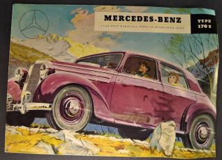 1952 - 1953 Mercedes - Benz Sales Brochure Folder Type 170 S